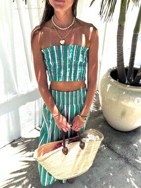 Hill House The June Top Sunset Stripe sz Small